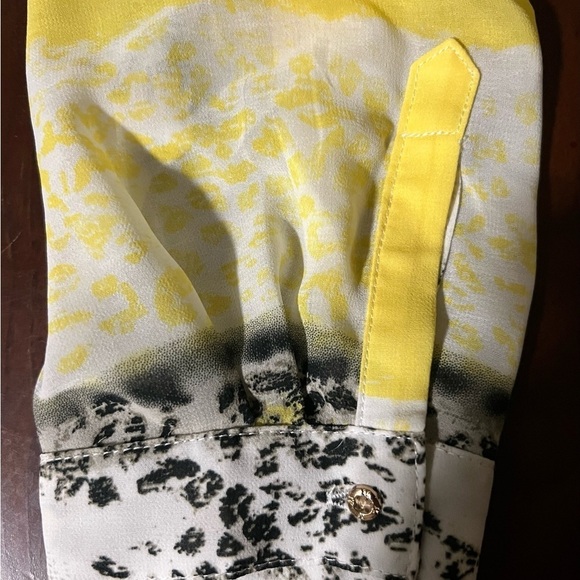 Kardashian Kollection Sheer Black and Yellow Blouse - Picture 6 of 9